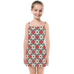 Seamless Red Pattern Kids  Summer Sun Dress by designsbymallika
