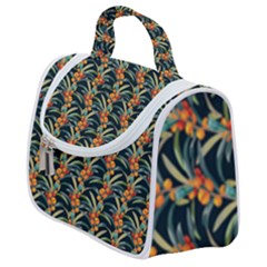 Orange Flower Love Satchel Handbag by designsbymallika