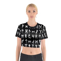 Macromannic Runes Collected Inverted Cotton Crop Top by WetdryvacsLair