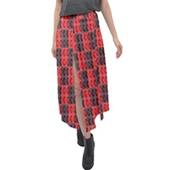 Rosegold Beads Chessboard1 Velour Split Maxi Skirt by Sparkle