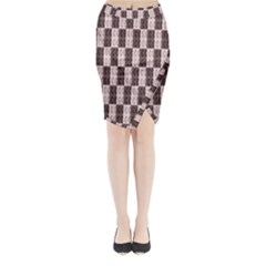 Rosegold Beads Chessboard Midi Wrap Pencil Skirt by Sparkle