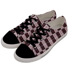 Rosegold Beads Chessboard Men s Low Top Canvas Sneakers by Sparkle