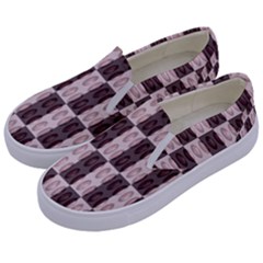 Rosegold Beads Chessboard Kids  Canvas Slip Ons by Sparkle