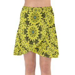 Yellow Kolodo Wrap Front Skirt by Sparkle