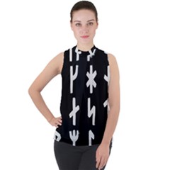 Younger Futhark Rune Set Collected Inverted Mock Neck Chiffon Sleeveless Top by WetdryvacsLair