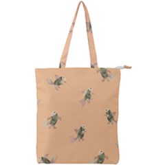 Delicate Decorative Seamless  Pattern With  Fairy Fish On The Peach Background Double Zip Up Tote Bag