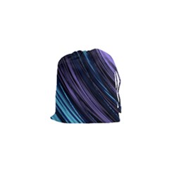 Blue And Purple Stripes Drawstring Pouch (xs) by Dazzleway