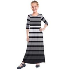 9 Bar Monochrome Fade Kids  Quarter Sleeve Maxi Dress by WetdryvacsLair