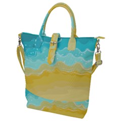 Abstract Background Beach Coast Buckle Top Tote Bag