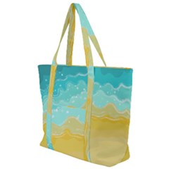 Abstract Background Beach Coast Zip Up Canvas Bag