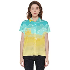 Abstract Background Beach Coast Short Sleeve Pocket Shirt