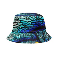 Sea-fans-diving-coral-stained-glass Inside Out Bucket Hat by Sapixe