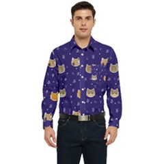 Multi Kitty Men s Long Sleeve Pocket Shirt  by CleverGoods
