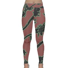Tropical Style Floral Motif Print Pattern Classic Yoga Leggings by dflcprintsclothing