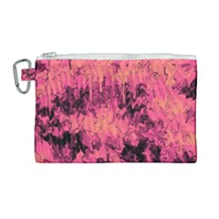 Pink Abstract Canvas Cosmetic Bag (large) by Dazzleway