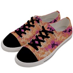 Yellow And Pink Abstract Men s Low Top Canvas Sneakers by Dazzleway