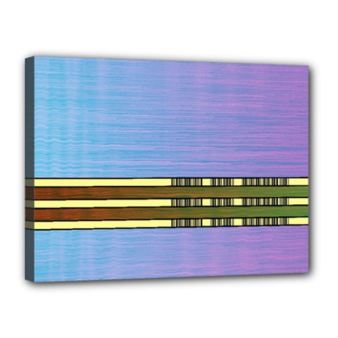 Glitched Vaporwave Hack The Planet Canvas 16  X 12  (stretched) by WetdryvacsLair