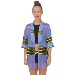 Glitched Vaporwave Hack The Planet Open Front Chiffon Kimono by WetdryvacsLair
