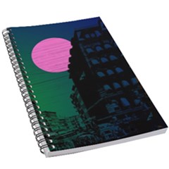 Vaporwave Old Moon Over Nyc 5 5  X 8 5  Notebook