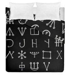 Heinrich Cornelius Agrippa Of Occult Philosophy 1651 Malachim Alphabet Collected Inverted Square Duvet Cover Double Side (queen Size) by WetdryvacsLair