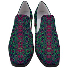 Tree Flower Paradise Of Inner Peace And Calm Pop-art Women Slip On Heel Loafers by pepitasart