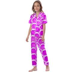 Hexagon Windows Kids  Satin Short Sleeve Pajamas Set by essentialimage