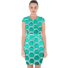 Hexagon Windows Capsleeve Drawstring Dress  by essentialimage
