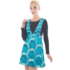 Hexagon Windows Plunge Pinafore Velour Dress by essentialimage