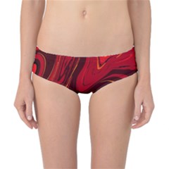 Red Vivid Marble Pattern Classic Bikini Bottoms by goljakoff