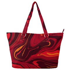 Red Vivid Marble Pattern Full Print Shoulder Bag by goljakoff