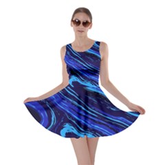 Blue Vivid Marble Pattern 16 Skater Dress by goljakoff