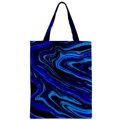 Blue Vivid Marble Pattern 16 Zipper Classic Tote Bag by goljakoff