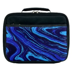 Blue Vivid Marble Pattern 16 Lunch Bag by goljakoff