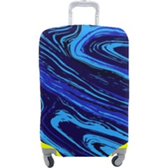 Blue Vivid Marble Pattern 16 Luggage Cover (large) by goljakoff