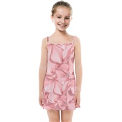 Coral Colored Hortensias Floral Photo Kids  Summer Sun Dress by dflcprintsclothing