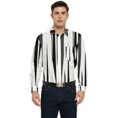 Black And White Men s Long Sleeve Pocket Shirt  by TopitOff