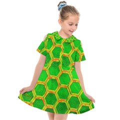 Hexagon Windows Kids  Short Sleeve Shirt Dress by essentialimage