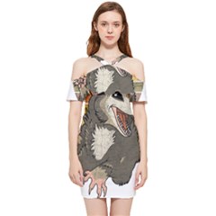 Possum  Shoulder Frill Bodycon Summer Dress by Valentinaart
