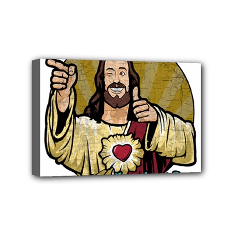 Buddy Christ Mini Canvas 6  X 4  (stretched) by Valentinaart