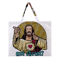 Buddy Christ Zipper Large Tote Bag by Valentinaart