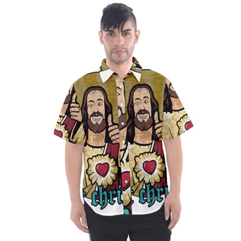 Buddy Christ Men s Short Sleeve Shirt by Valentinaart