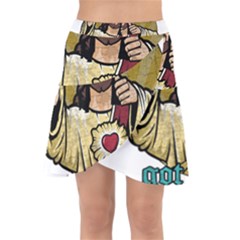 Buddy Christ Wrap Front Skirt by Valentinaart