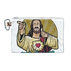 Buddy Christ Canvas Cosmetic Bag (large) by Valentinaart