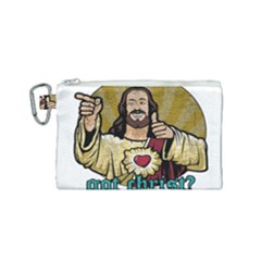 Buddy Christ Canvas Cosmetic Bag (small) by Valentinaart