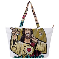 Buddy Christ Full Print Shoulder Bag by Valentinaart