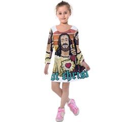 Got Christ? Kids  Long Sleeve Velvet Dress by Valentinaart