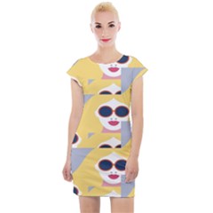 Fashion Faces Cap Sleeve Bodycon Dress by Sparkle