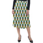 Holiday Pineapple Classic Velour Midi Skirt 