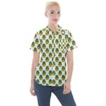 Holiday Pineapple Women s Short Sleeve Pocket Shirt