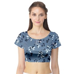Abstract Fashion Style  Short Sleeve Crop Top by Sobalvarro